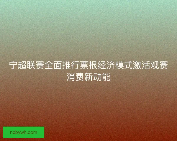 宁超联赛全面推行票根经济模式激活观赛消费新动能